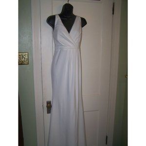 Lulus Gown Dress White Lace Back L Slit Maxi Mermaid